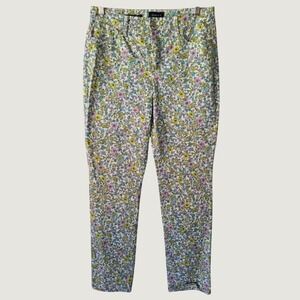 Charter Club Lexington Straight Floral Print Pants Women Size 10 Cotton Spandex